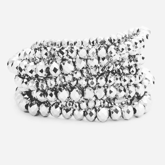 Hemetite stretch beaded bracelets - Picture 1 of 2